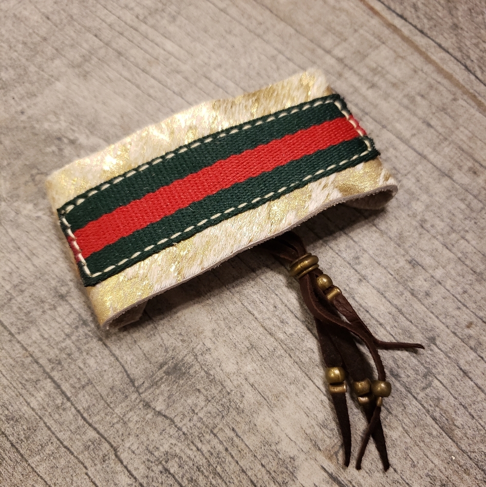 Gucci Print Leather Cuff